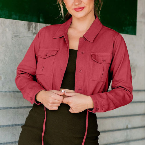 Casual Flip Styles loose-fit active shirt with two front pockets, versatile all-match design, suitable for everyday wear.